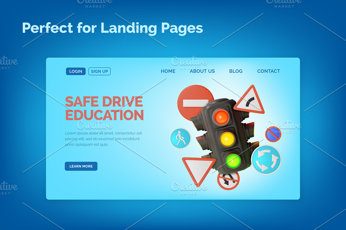 3d Driving  School Illustration Set, a 3D by 35lab (Photo 6 of 6)