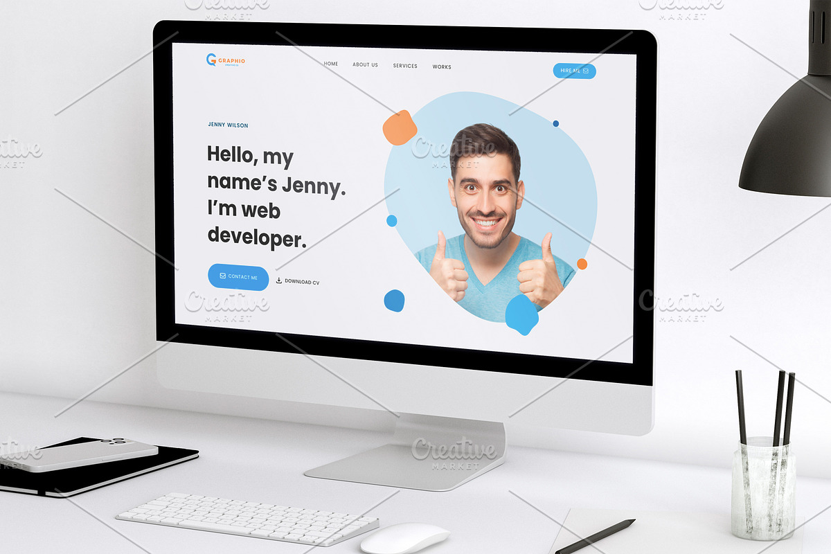 Graphio - Portfolio Landing Page, a Landing Page Template by Pixy Digital Canvas (Photo 4 of 9)