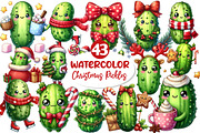 Christmas Kawaii Pickles Clipart, an Illustration by Dream Creation (Thumbnail 1 of 7)