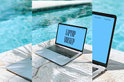 Device Mockup: Laptop by pool, a Mockup by TheMockeryShop (Thumbnail 2 of 2)