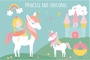 Princess & Unicorns, a Decorative Illustration by Poppymoondesign (Thumbnail 1 of 3)