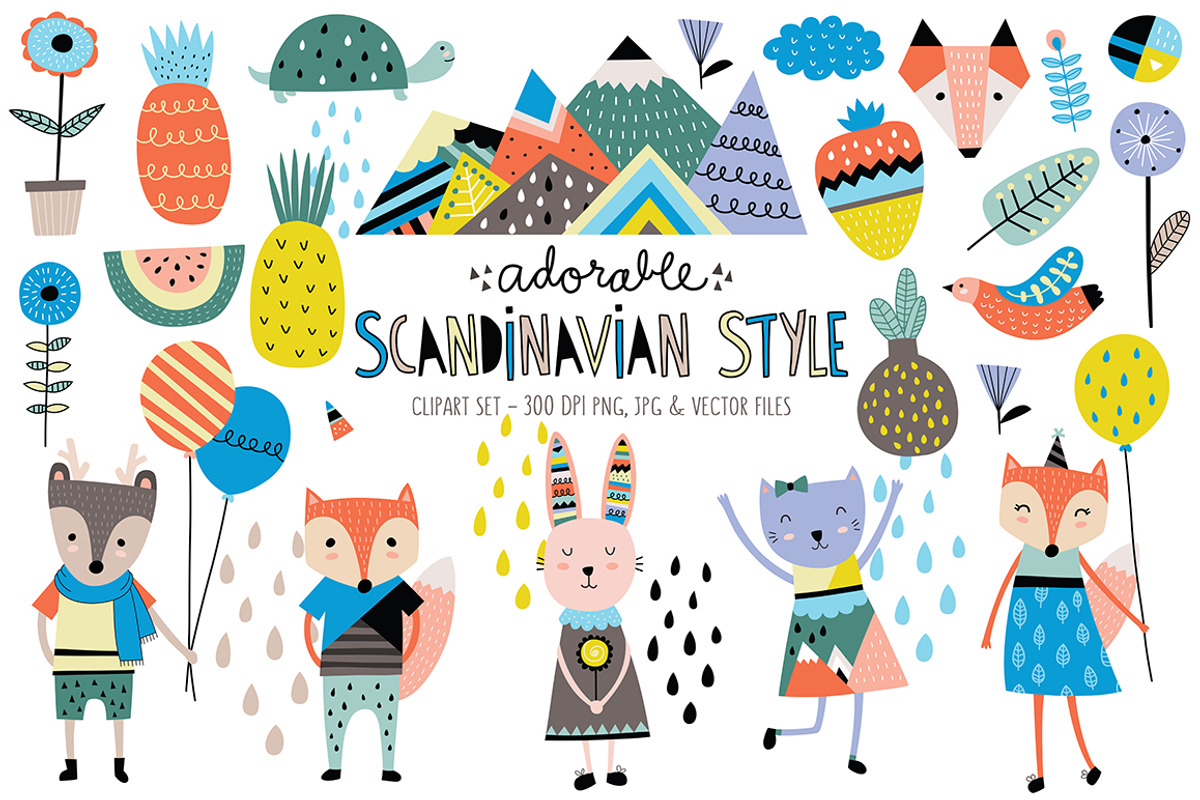 Cute Scandinavian Animals & Designs, an Animal Illustration by Kenna Sato Designs