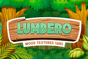 Lumbero - Wood Textured Sans, a Sans Serif Font by Almarkhatype (Thumbnail 1 of 5)