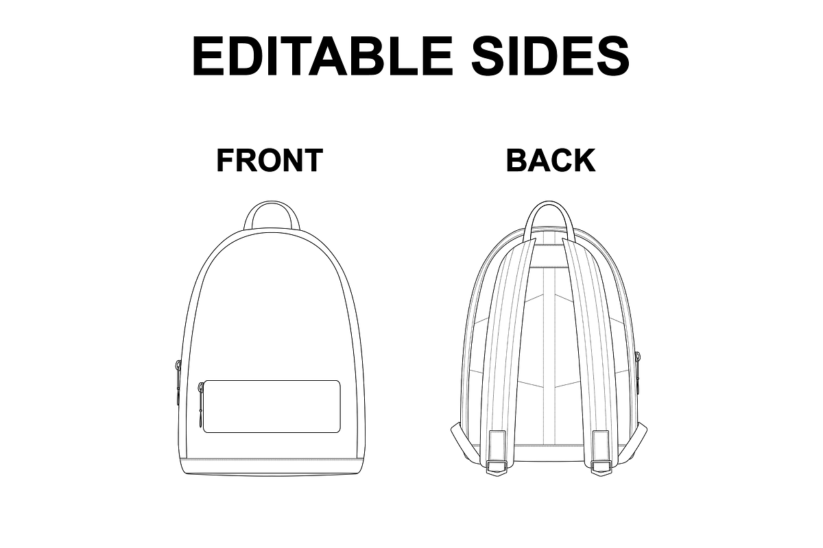 Backpack Vector Flat Mockup, a Product Mockup by Infinity Mockups (Photo 2 of 8)