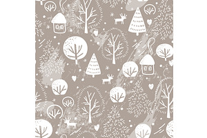 Seamless pattern with icy wood, an Illustration by Toltemara