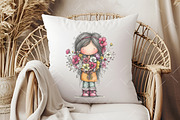 Whimsical Spring Girl Clipart, an Illustration by OK Design (Thumbnail 5 of 6)