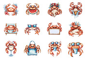 Whimsical Summer Crab Clipart, a Seasonal Illustration by CitraGraphics (Thumbnail 2 of 6)