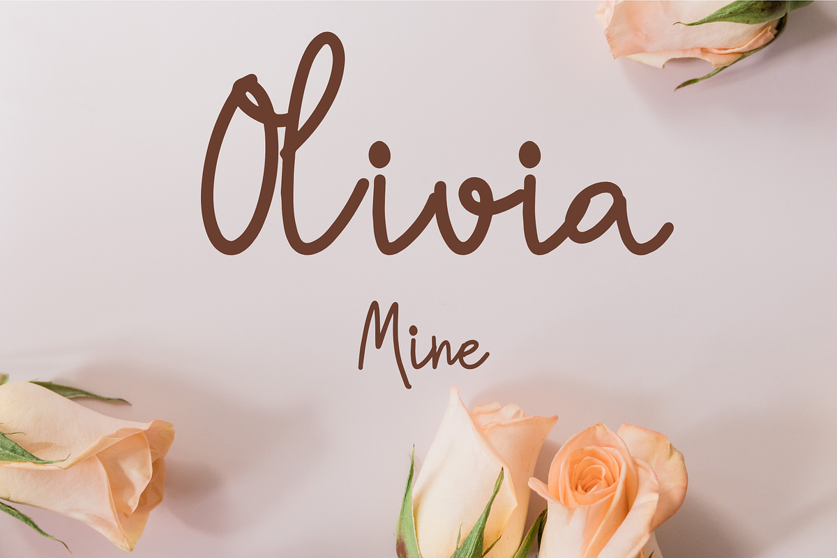 Olivia Mine, a Handwritten Font by nongnuchpolyiam1 (Photo 1 of 6)