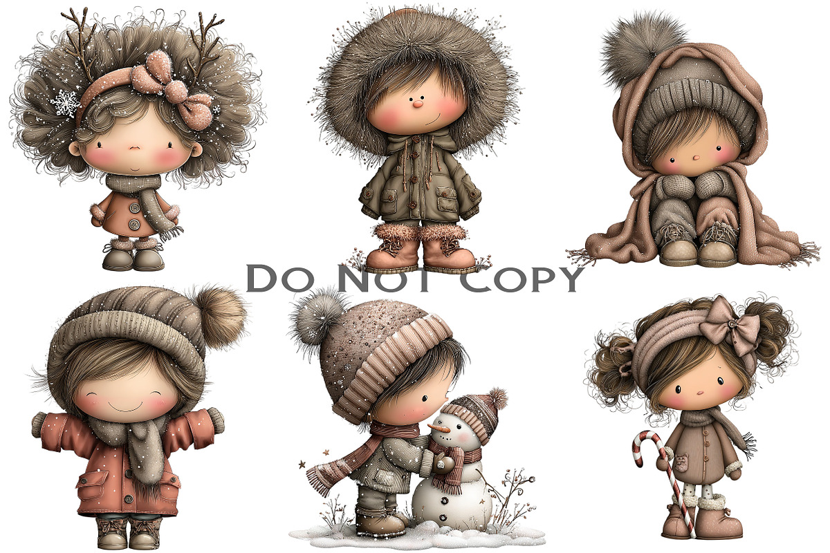 Whimsical Winter Kids Clipart, an Illustration by Craft Nest (Photo 11 of 11)