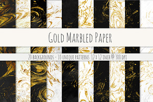 Gold Marbled Digital Paper