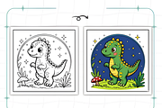 Bold Easy Cute Dinosaur Coloring Pag, an Animal Illustration by Ink Gallery (Thumbnail 4 of 9)