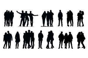 Embracing friends black silhouettes, a Person Illustration by Valerie Bodnar