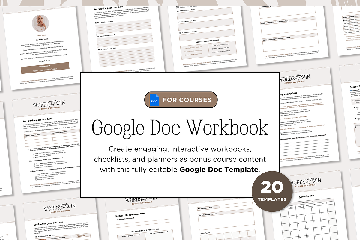 Google Doc Workbook Template, a Presentation Template by Our Polished Pages (Photo 1 of 7)