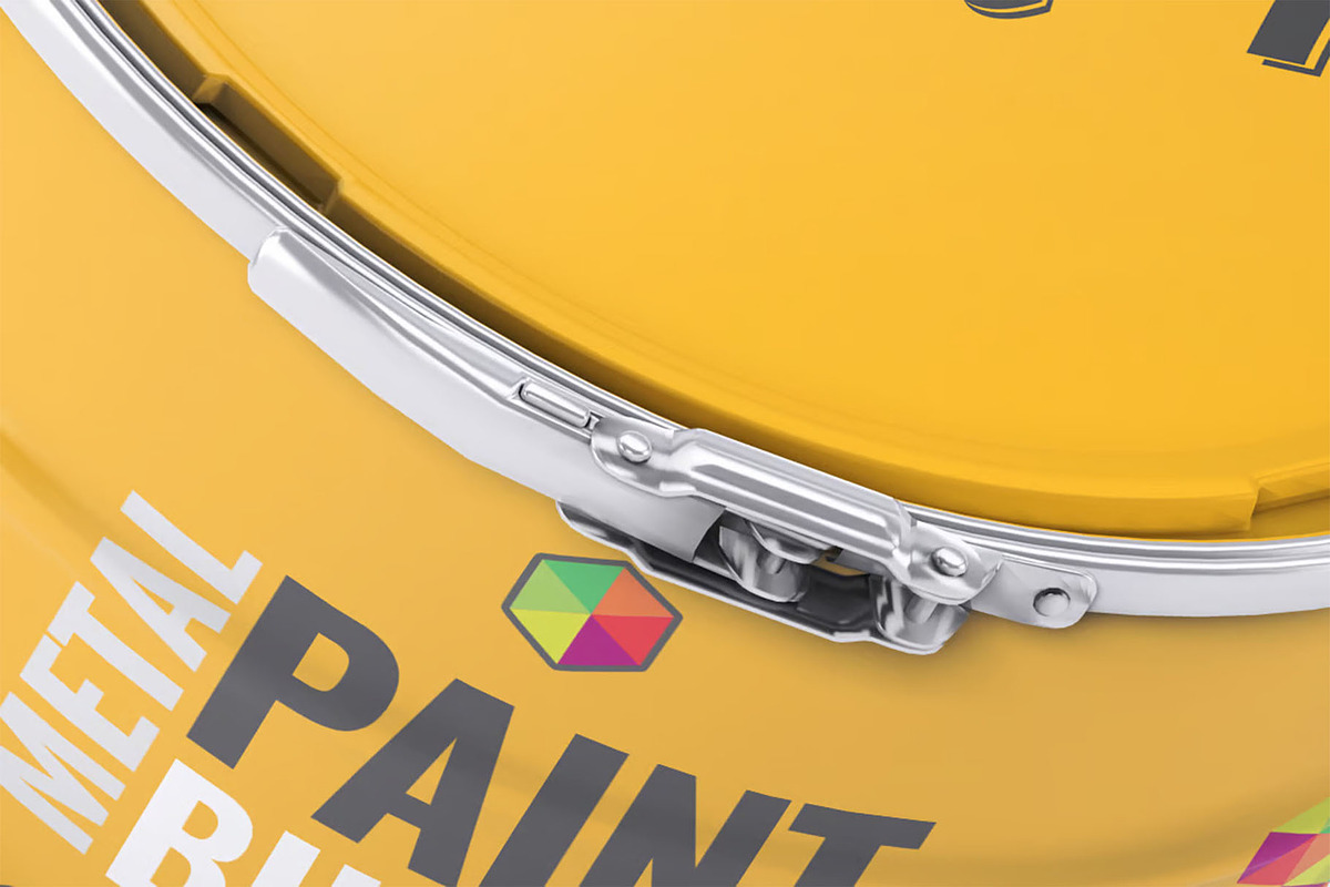 Metal Paint Bucket Mock-Up, a Product Mockup by DesignRushMarket (Photo 7 of 8)