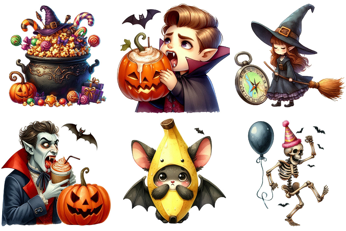 Funny Halloween Clipart, an Illustration by Pixels.Craft (Photo 5 of 9)