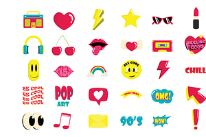 Trendy Sticker Vector Collection