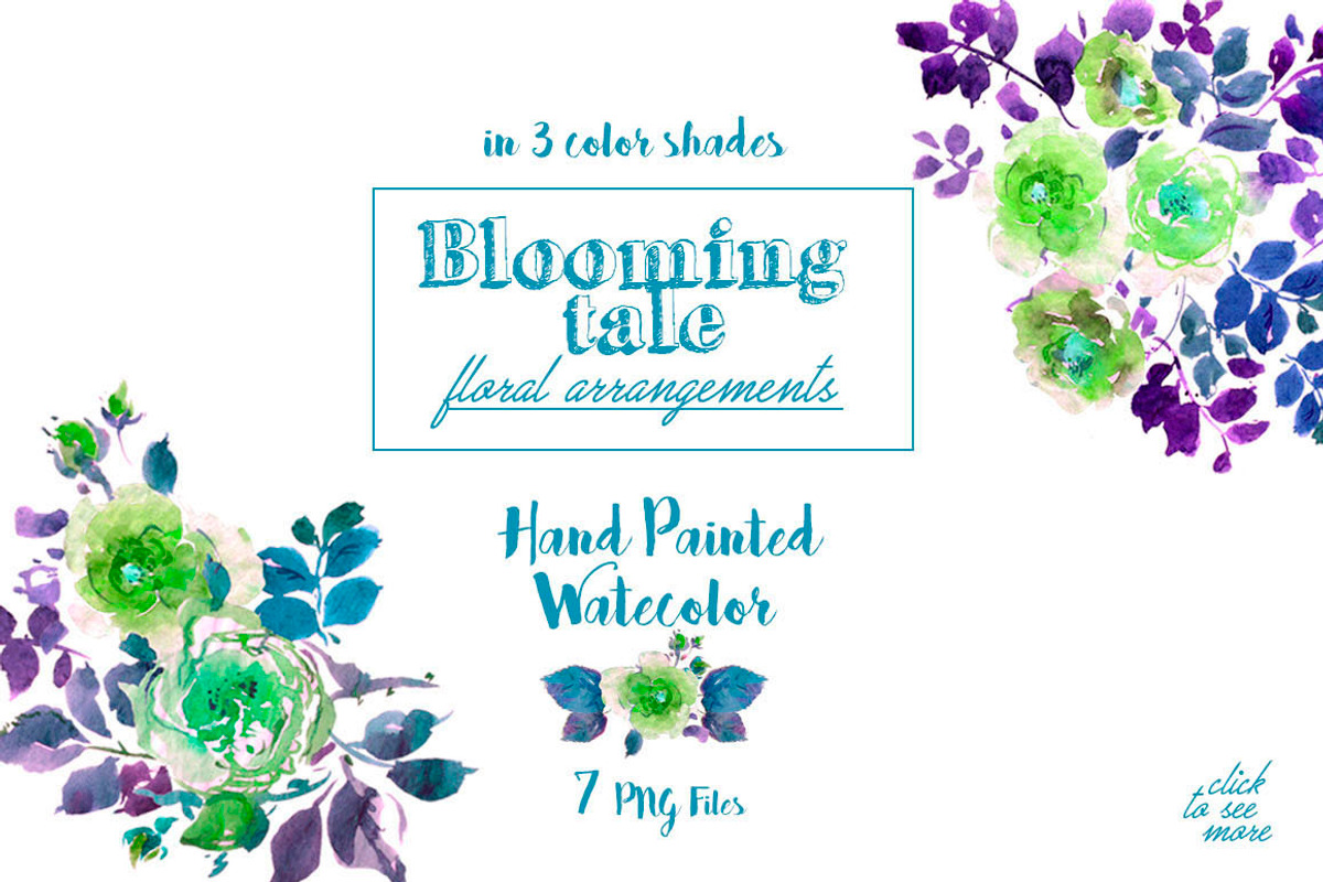 Blooming Tale. Watercolor clipart, an Illustration by Irina Dolgikh (Photo 5 of 8)
