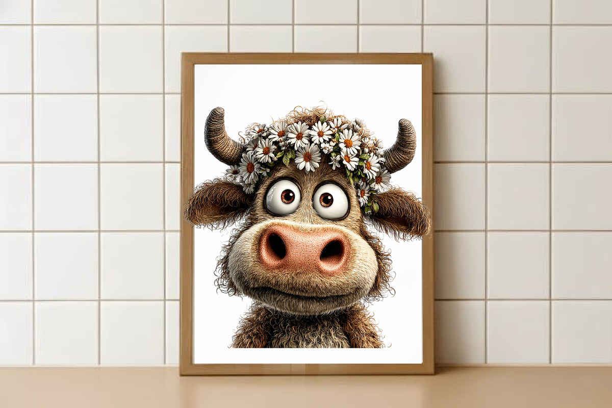 Whimsical Quirky Farm Animals png, an Animal Illustration by Watercolor design (Photo 5 of 6)