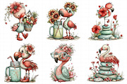 Whimsical Summer Flamingo Clipart PN, an Illustration by Daily.Designs (Thumbnail 7 of 8)