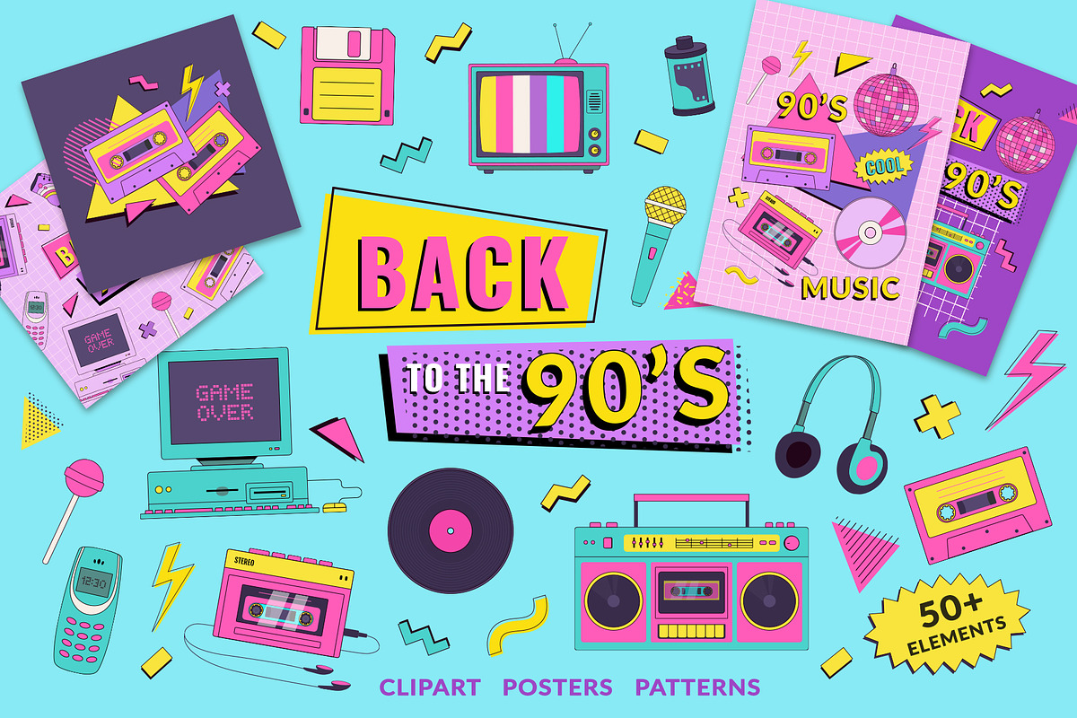 90s Retro vector illustration, an Object Illustration by Nadezhda Mikhailova (Photo 1 of 15)