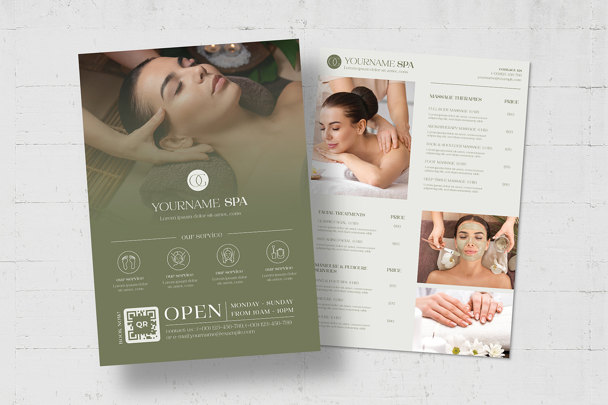 Spa Menu Templates, a Flyer Template by BrandPacks (Photo 2 of 6)
