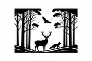 Wildlife Forest Silhouette Vector Bu, an Illustration by Designs_River (Thumbnail 43 of 51)
