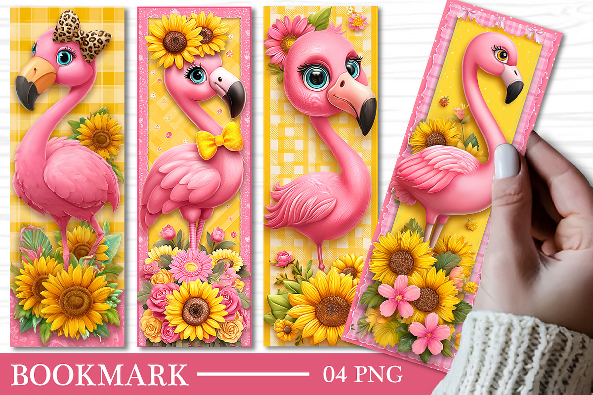 Cute Flamingo Bookmark Cute Bird Boo, an Illustration by GatewayDesign (Photo 3 of 3)