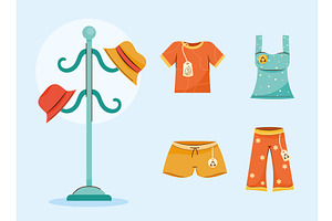 five flea market icons, an Object Illustration by studiogstock