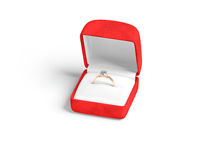 Red Wedding Ring Box Set 3D Model