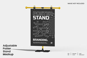 Adjustable Poster Stand Mockup, an Advertising Mockup by renderstockmarket