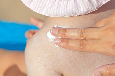 Baby sunscreen cream.