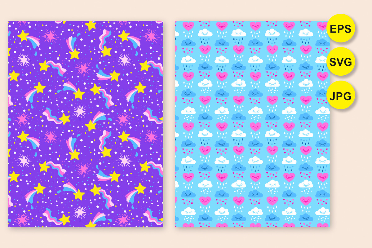 Seamless pattern Strange weather, a Pattern Graphic by Nataliia Toporovska (Photo 3 of 6)