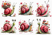 Whimsical Spring Snail Clipart, an Illustration by Craft Nest (Thumbnail 4 of 12)