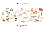 Watercolor Animal Alphabet. Cliparts, an Animal Illustration by Slastick (Thumbnail 2 of 7)