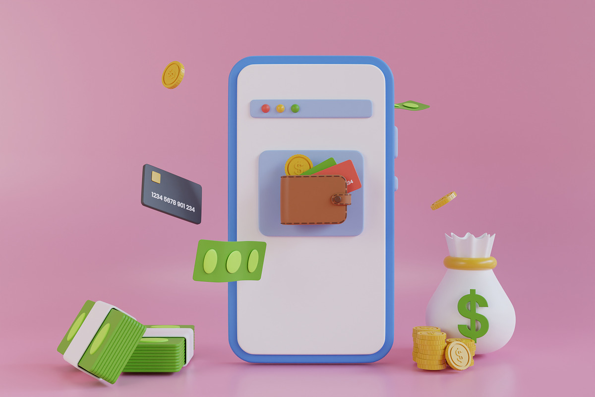 3D Money Wallet on Smartphone, a 3D by Permadi Creative