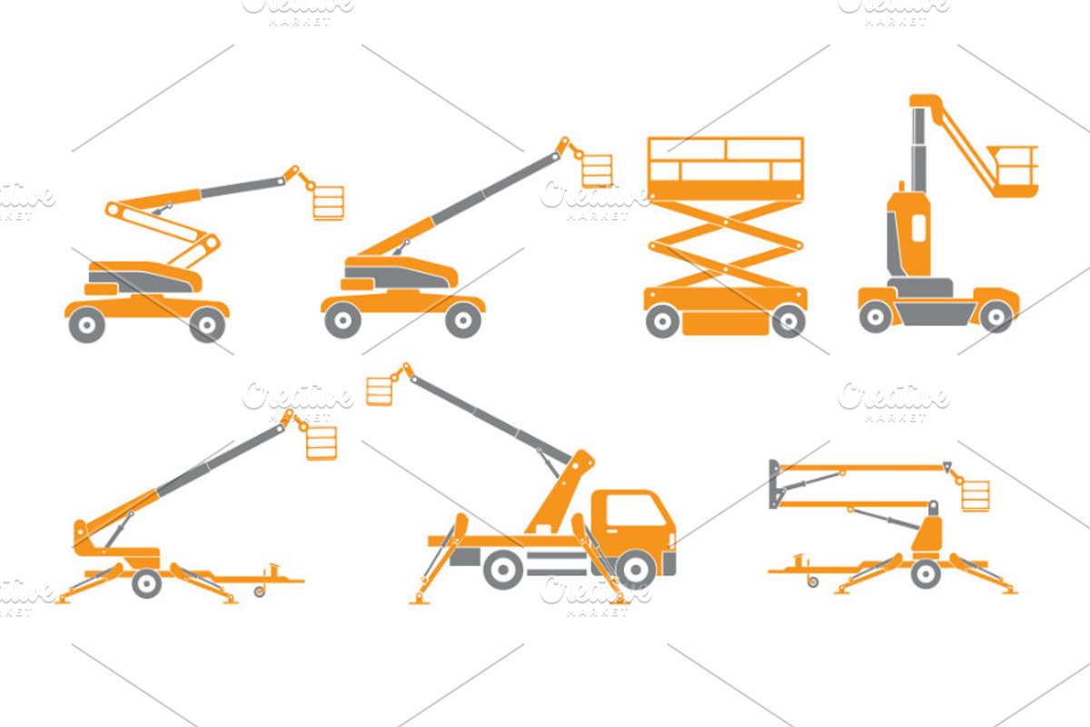 Lifting machine icons set, an Icon by WINS Doodle shop