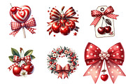 Watercolor Red Bow Cherry PNG, an Illustration by SinaCreation (Thumbnail 4 of 7)