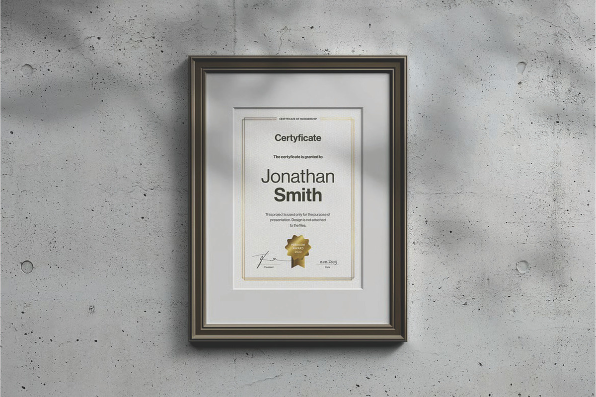 A4 Passe-partout Certificate Mockup, an Advertising Mockup by DesignRushMarket (Photo 11 of 13)