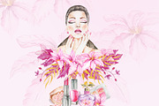 Watercolor Beauty Clipart, Make Up, an Illustration by DreamsClipArt (Thumbnail 2 of 5)