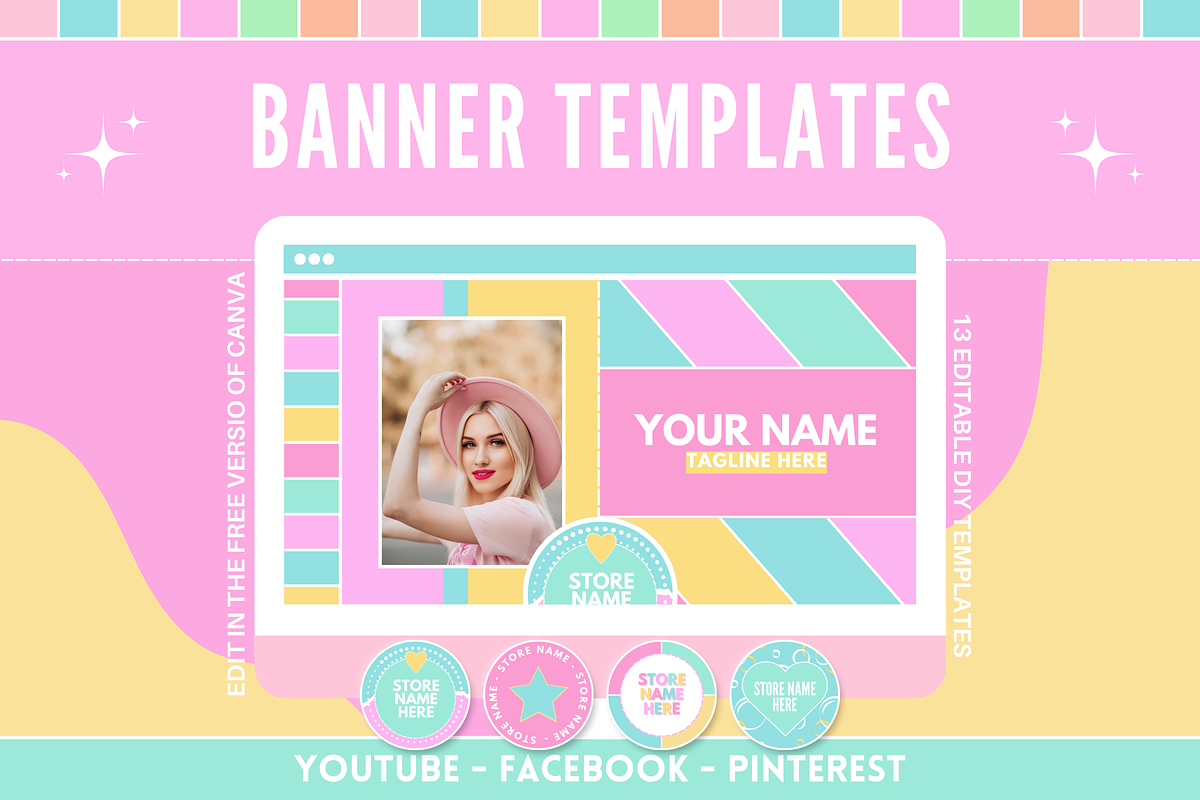 Rainbow Social Media Banners, a Social Media Template by SunshineStudioBoutique (Photo 1 of 8)