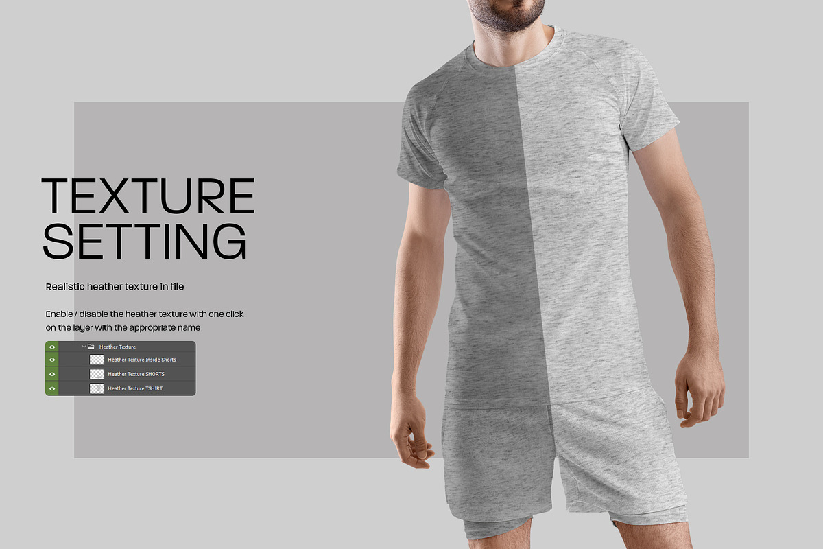 7 Men's T-Shirt and Shorts Mockups, a Shirt Mockup by Grow Design Craft Studio (Photo 4 of 9)