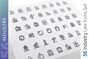Industry Line Icons Set, an Outline Icon by Voysla's Shop (Thumbnail 1 of 4)