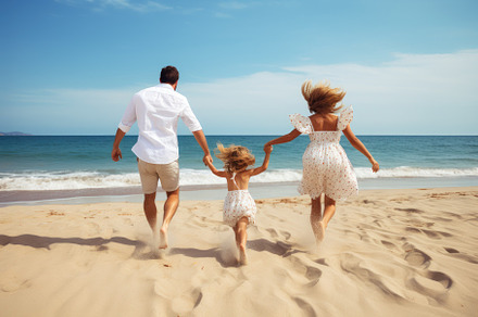 happy young family in white clothing, a Photo by Iftikhar Alam