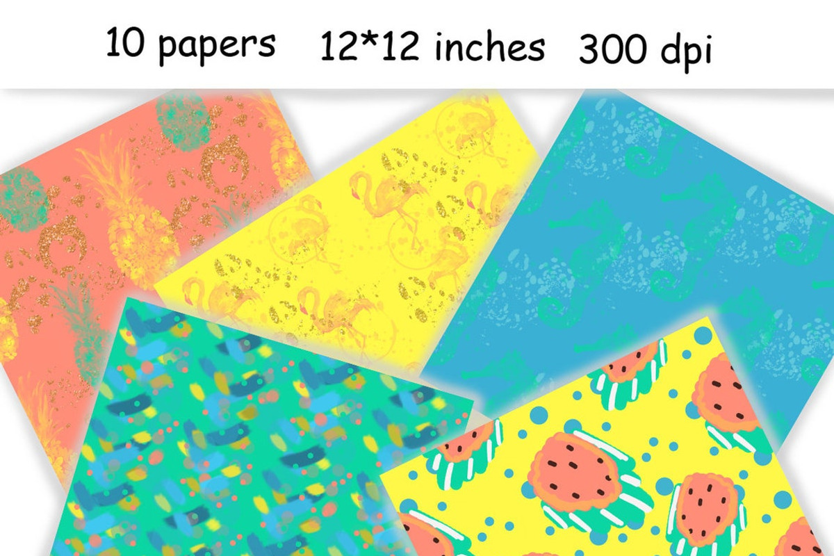 Hello Summer Pattern, a Pattern Graphic by GlamArtZhanna (Photo 2 of 3)