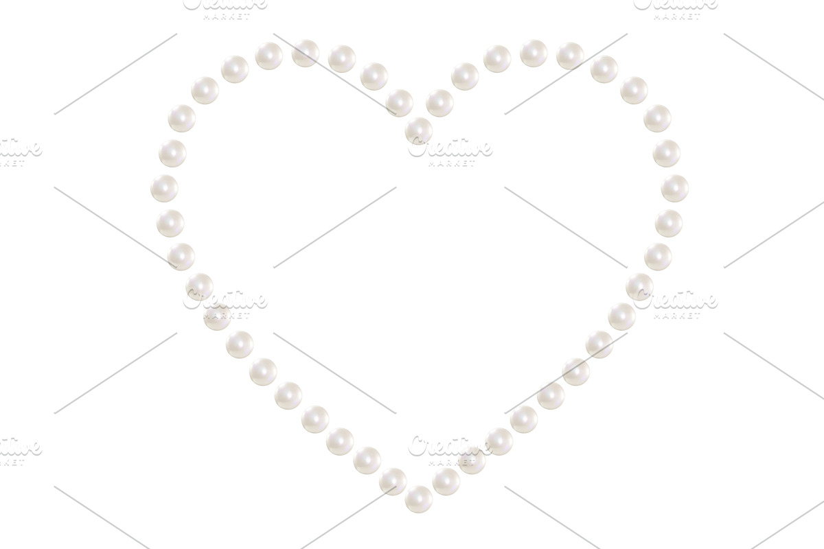 Pearls are arranged into a heart, a Texture Illustration by Woters little shop