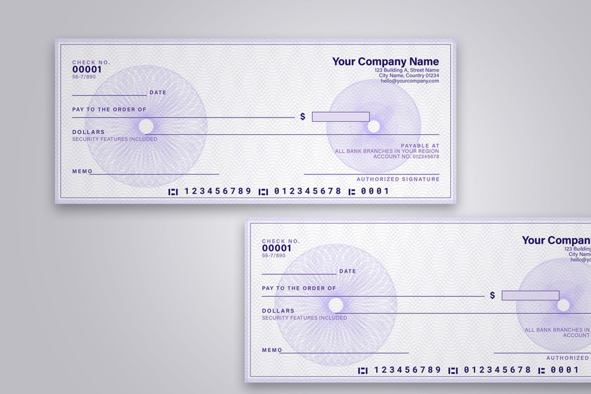 Bank Check Template, a Stationery Template by DesignerCandies (Photo 2 of 2)