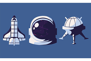 Space Rocket And Helmet