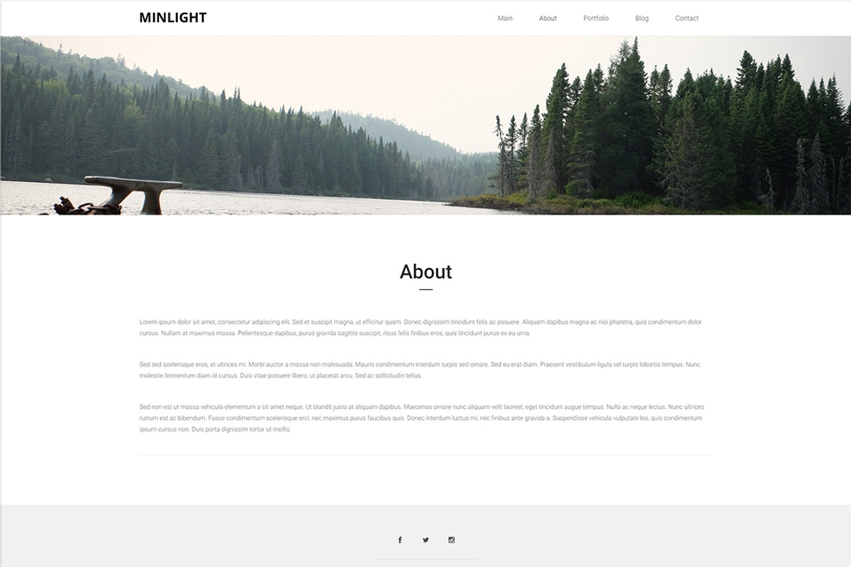 Minlight - Minimal Creative Theme, a HTML Template by valthemes (Photo 3 of 7)