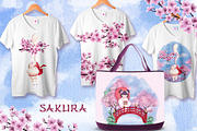 Sakura and Cat. Hanami watercolor, an Illustration by Maycat_store (Thumbnail 11 of 11)