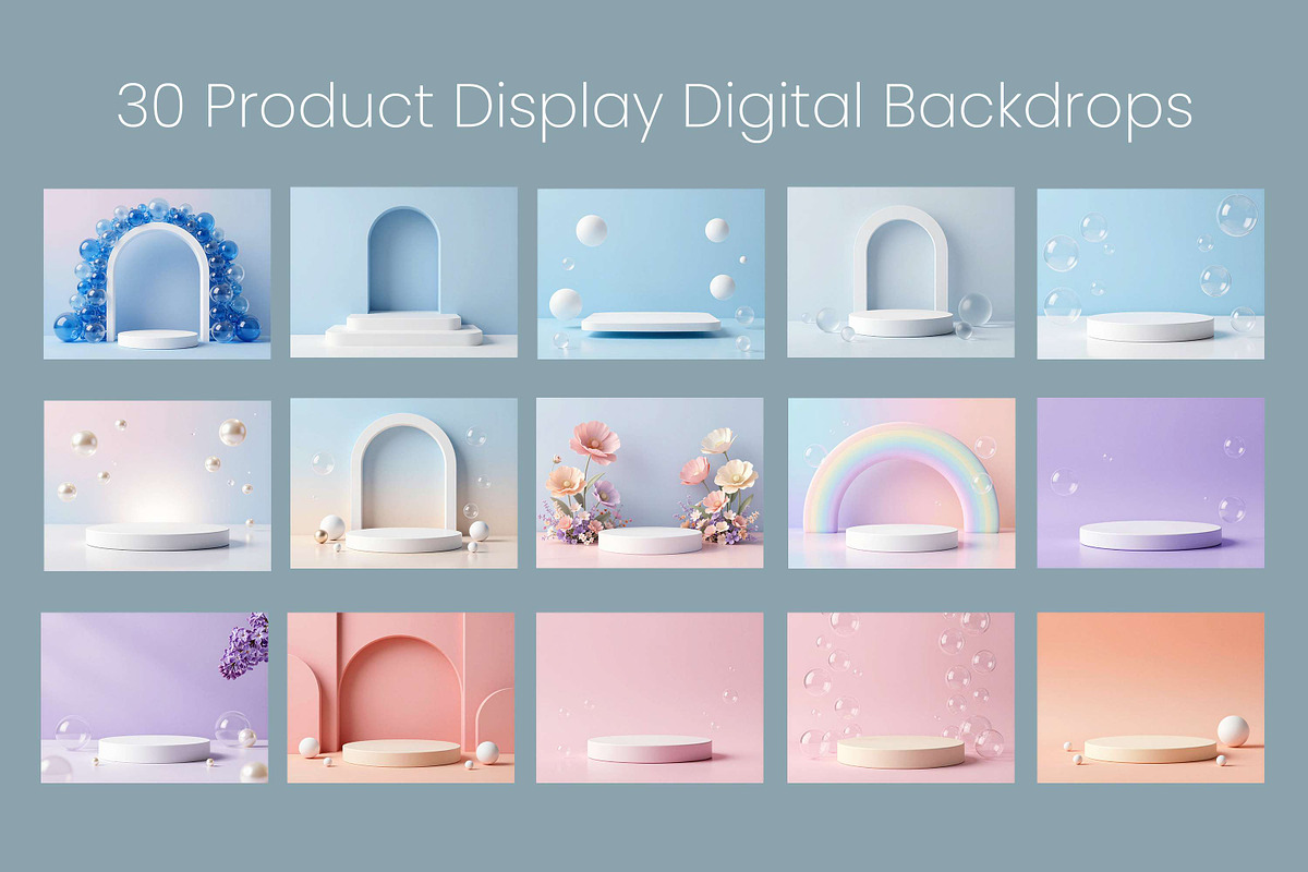 30 Product Display Digital Backdrops, a Background Graphic by 3Motional (Photo 9 of 20)